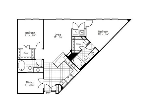 McKinney Floor Plan at Vue Greenville, Dallas, TX, 75206